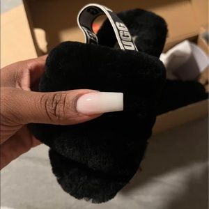 Toddler 9 ugg slides pink, red & black brand new